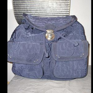 Vera Bradley Navy Blue Quilted Backpack.Iconic Vera Bradley